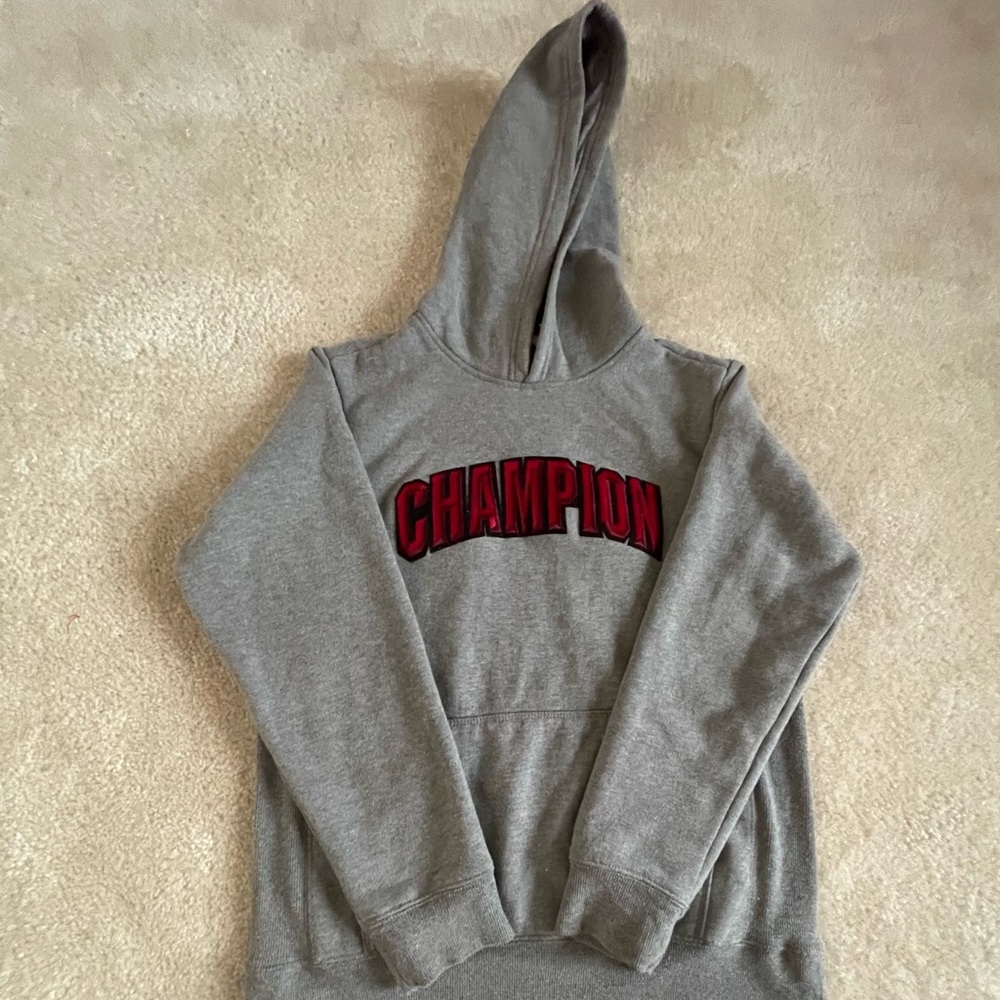Champion Graphic Script Gray Pullover Hoodie